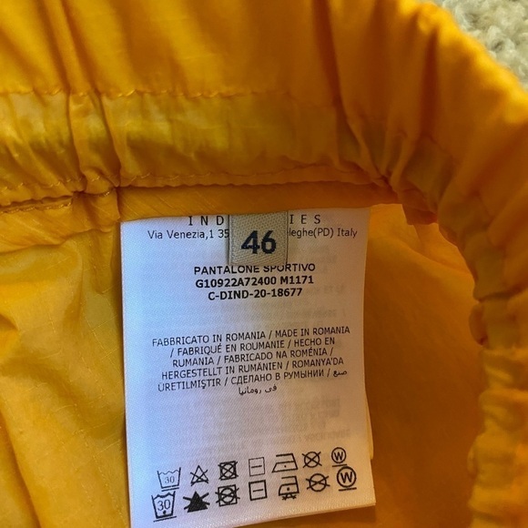 2 Moncler 1952 Men’s Windbreaker Pants Orange Size 46 Cargo Pull On Jogger Pants - Picture 10 of 13